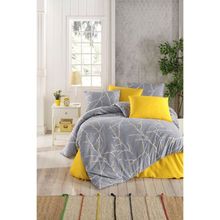 Tabu Home Parure Dallı Gri Çift Kişilik Nevresim Takımı