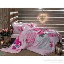 Taç Çift Kişilk Yatak Şalı Çift Kişilik Set Lavien Rose Nevresim Takımı