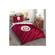 Taç Galatasaray Kırmızı Logo Pamuk Çarşafı Lastikli Lisanslı Tek Kişilik Nevresim Takımı