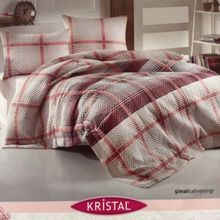 Taç Kristal Kapitoneli Şimal Kahve Çift Kişilik Nevresim Takımı