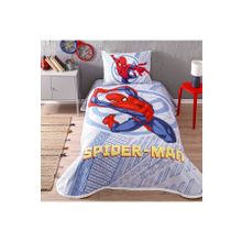 Taç Lisanslı Spiderman Justice Pamuk Tek Kişilik Pike Takımı