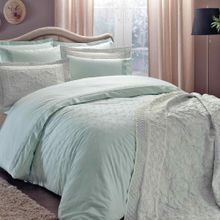 Taç Saten Delux Sunshine Mint Çift Kişilik Nevresim Takımı