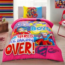 Taç Super Hero Girls Tek Kişilik Nevresim Takımı