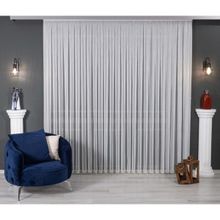 Taç Zincir Desen Çizgili 1-3 Sık Pile Beyaz 270x250 cm Tül Perde
