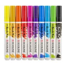 Talens Ecoline Brush Pen 10 Renk Canlı Renkler Fırça Uçlu Çizim Kalemi Seti