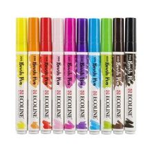 Talens Ecoline Brush Pen 10 Renk Dark Colors Fırça Uçlu Çizim Kalemi Seti
