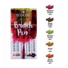 Talens Ecoline Brush Pen 5 Renk Sonbahar Tonları Fırça Uçlu Çizim Kalemi Seti