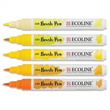 Talens Ecoline Brush Pen 5 Renk Yellow Fırça Uçlu Çizim Kalemi Seti
