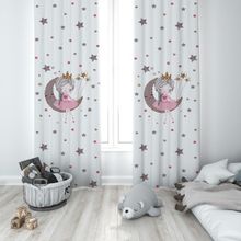 Talia Home TLA-085 Prensesli 2 Kanat Beyaz 140x200 cm Çocuk Odası Perde