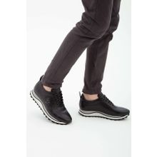 Tamer Tanca 383 4516 Y21 Siyah Deri Erkek Casual Ayakkabı