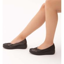 Tamer Tanca 824 1051 Y22 Siyah Deri Kadın Comfort Ayakkabı