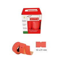 Tanex 21x12 cm 800'lü 6'lı Rulo Kırmızı Renk Fiyat Etiketi