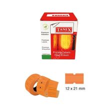 Tanex 21x12 cm 800'lü 6'lı Turuncu Renk Rulo Fiyat Etiketi