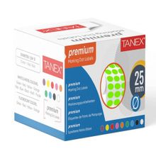 Tanex 25 mm 2500 Adet Floresan Yeşil Nokta Etiket
