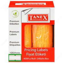 Tanex Motex Çizgili Turuncu 12x21mm 24 Adet Fiyat Etiketi