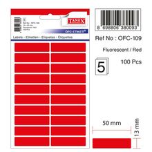 Tanex OFC-109 Flo Kırmızı 100 Adet Ofis Etiketi