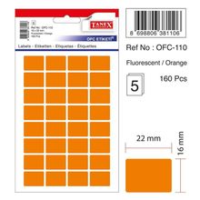 Tanex OFC-110 Flo Turuncu 50 Adet 10'lu Poşet Ofis Etiketi