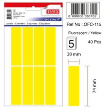 Tanex OFC-115 Flo Sarı 40 Adet Ofis Etiketi