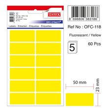 Tanex OFC-118 Flo Sarı 60 Adet Ofis Etiketi