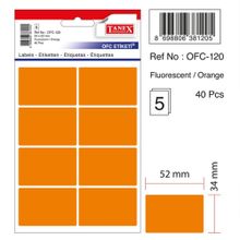 Tanex OFC-120 Flo Turuncu 40 Adet Ofis Etiketi