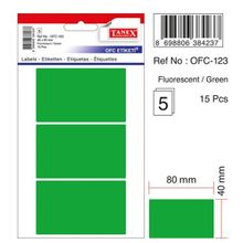 Tanex OFC-123 Flo Yeşil 15 Adet Ofis Etiketi