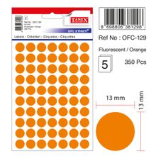 Tanex OFC-129 Flo Turuncu 350 Adet Ofis Etiketi