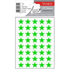 Tanex TNX-302 Flo Yeşil 17 mm 80'li Yıldız Gülen Yüz Etiketi