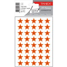 Tanex TNX-305 Flo Turuncu 17 mm 80'li Yıldız Gülen Yüz Etiketi