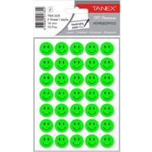 Tanex TNX-325 Flo Yeşil 19 mm 70'li Gülen Yüz Etiketi