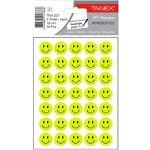 Tanex TNX-327 Flo Sarı 19 mm 70'li Gülen Yüz Etiketi