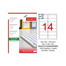 Tanex TW-2014 99.1x38.1 mm 1400 Adet Kuşe Laser Etiket