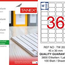 Tanex TW-2036 45x30 mm 100'lü Sökülebilir Etiket