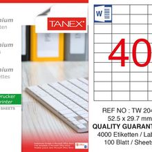 Tanex TW-2040 52.5x29.7 mm 100'lü Sökülebilir Etiket