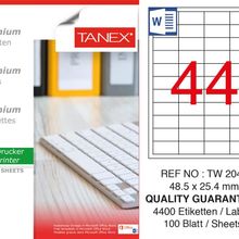 Tanex TW-2044 48.5x24.5 mm 100'lü Sökülebilir Etiket