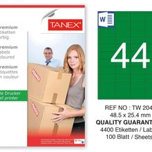 Tanex TW-2044 48.5x25.4 mm 100'lü Yeşil Pastel Laser Etiket