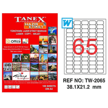 Tanex TW-2065 38,1x21,2 mm Laser Etiket