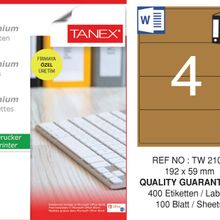 Tanex TW-2104 192x59 mm 100'lü Kraft Etiket