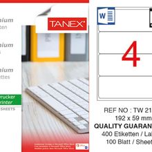 Tanex TW-2104 192x59 mm 100'lü Sökülebilir Etiket