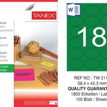 Tanex TW-2118 58.4x42.3 mm Flo Yeşil Laser Etiket