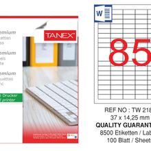 Tanex TW-2180 37x14.25 mm 100'lü Sökülebilir Etiket