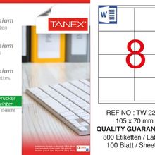 Tanex TW-2208 105x70 mm 100'lü Sökülebilir Etiket