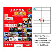 Tanex TW-2216 105 x 35 mm 1600 Adet Lazer Etiket