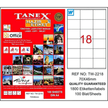 Tanex TW-2218 70x46 mm 100 Adet Laser Etiket