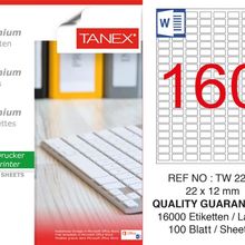 Tanex TW-2280 22x12 mm 100'lü Sökülebilir Etiket