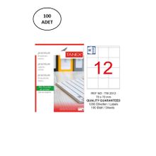 Tanex TW-2312 70x70 mm 100'lü Lazer Etiket