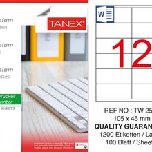 Tanex TW-2512 105x46 mm 100'lü Sökülebilir Etiket