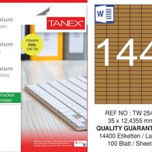 Tanex TW-2544 35x12.4355 mm 100'lü Kraft Etiket