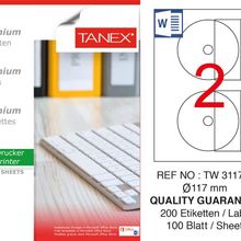 Tanex TW-3117 117 mm 100'lü Sökülebilir Etiket