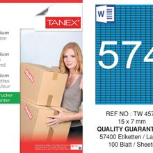 Tanex TW-4574 15x7 mm 100'lü Mavi Pastel Laser Etiket