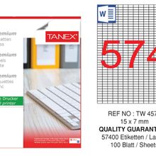 Tanex TW-4574 15x7 mm 100'lü Sökülebilir Etiket